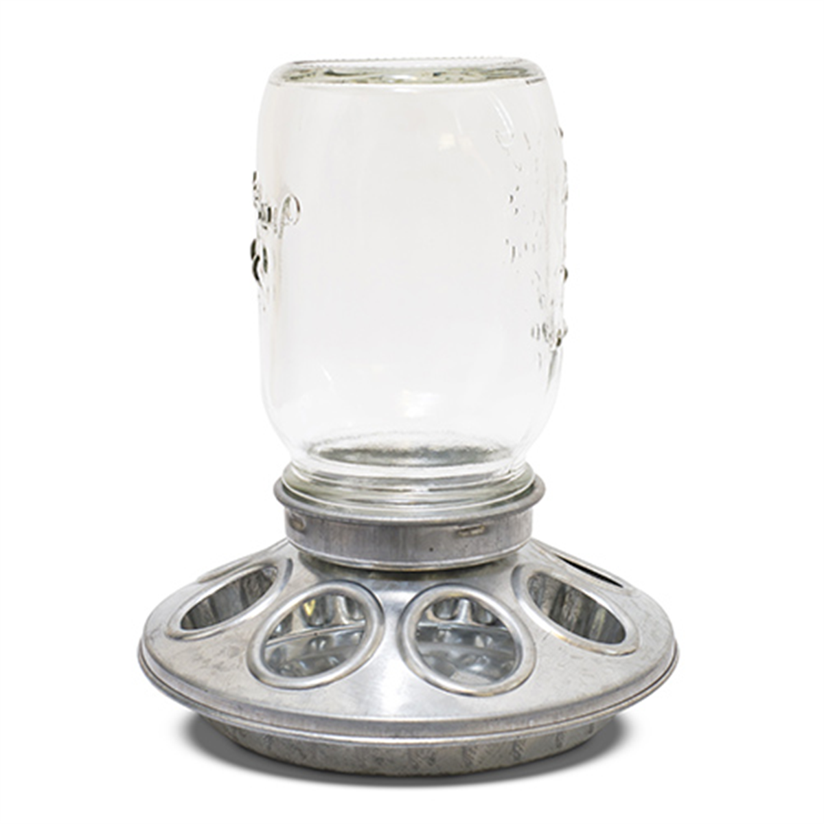 Bainbridge Galvanised Chick Feeder with Glass Mason Jar 1KG