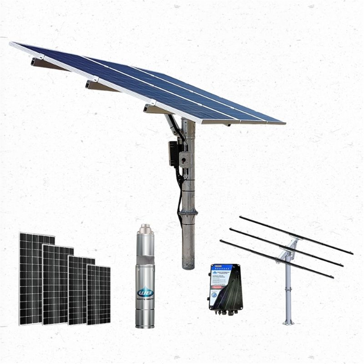 Waterboy 4HRH800 Submersible Helical Solar Bore Pump Kit – 3 × 370W Solar Panels