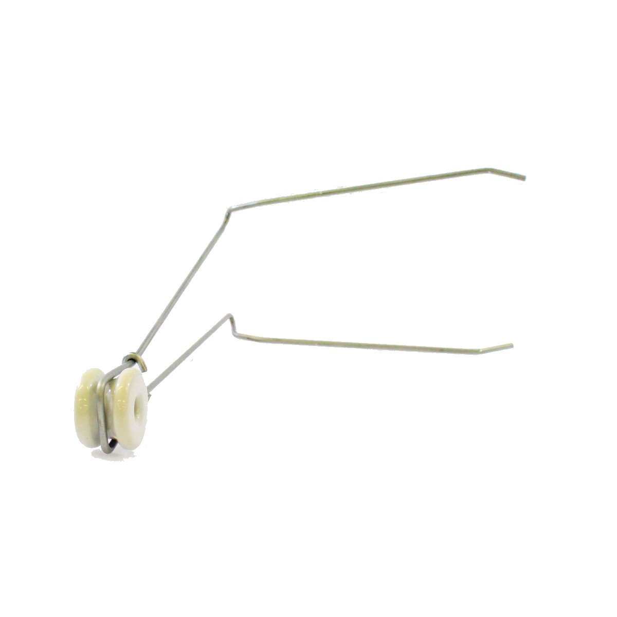 Bracket offset with porcelain reel for electric fence wire spacing