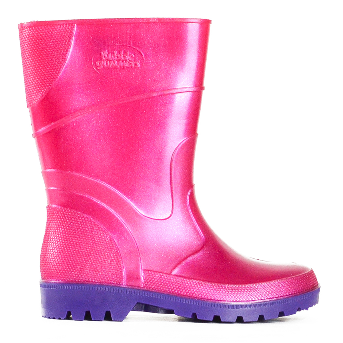 Kids Bubblegummer Gumboots - Pink Glitter/Purple