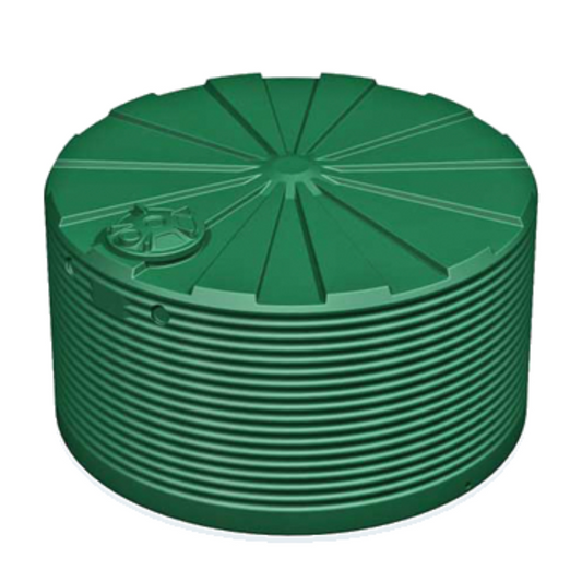 Team Poly 9,000 Litre Squat Round Rainwater Tank
