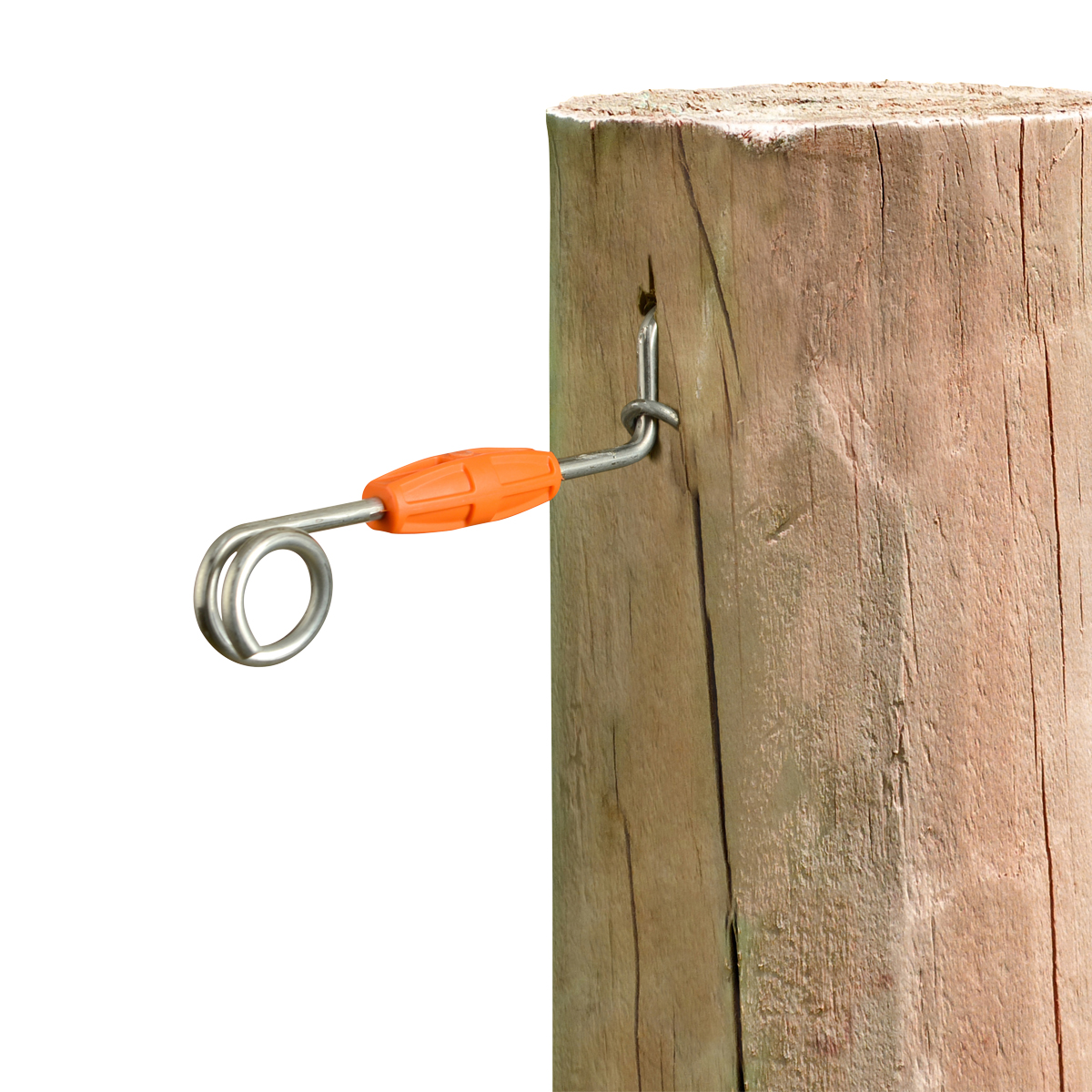 A 260mm Gallagher Live Tip Offset steel outrigger with an insulated warning tip.