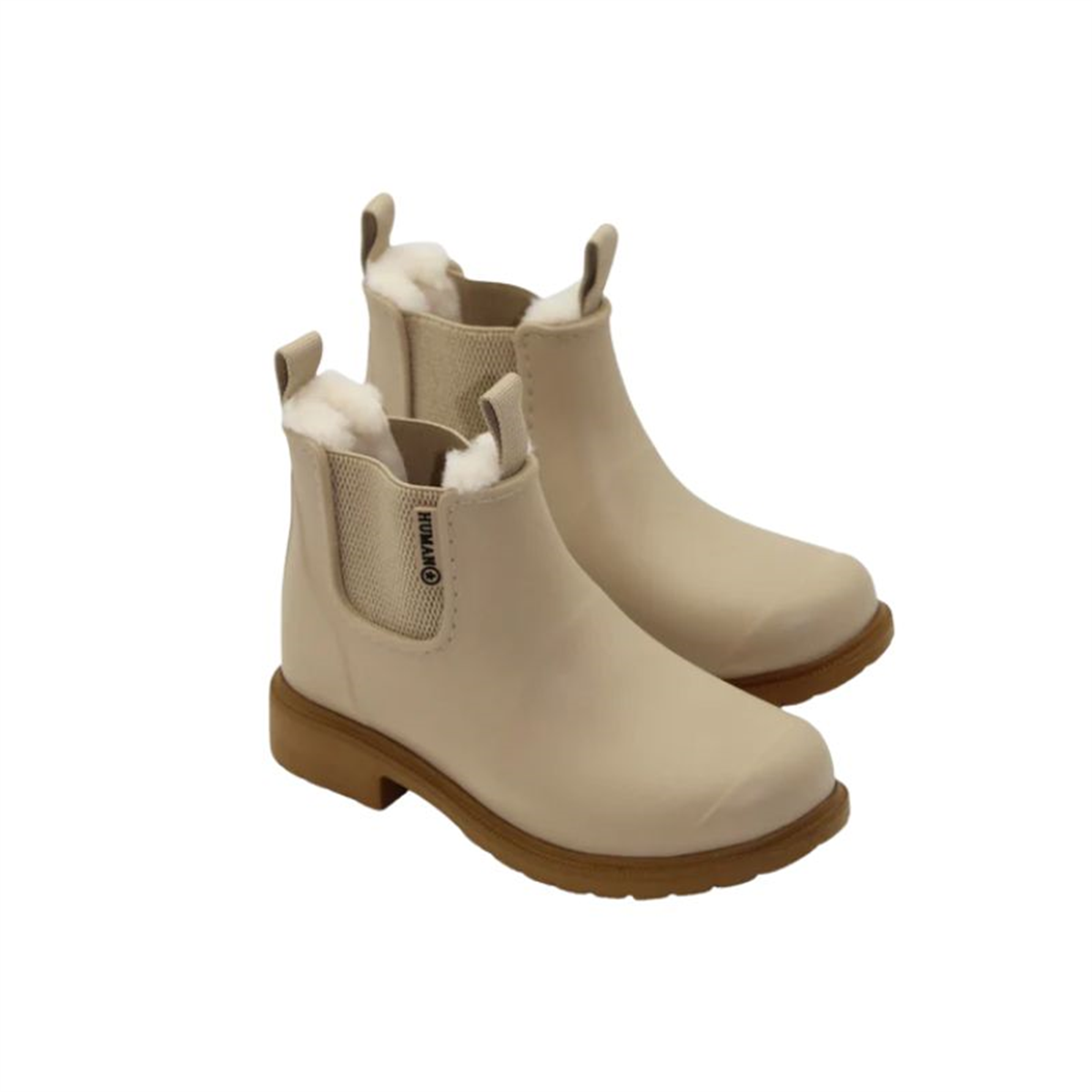  Human Premium Cooma sand boot showing the insulating fleece wool inlay and interior walls, front angle view