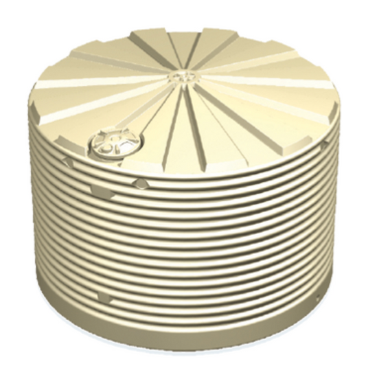 Team Poly 22,500 Litre Squat Round Rainwater Tank