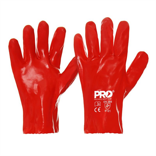 PVC Gloves (Pair) 27cm - Red