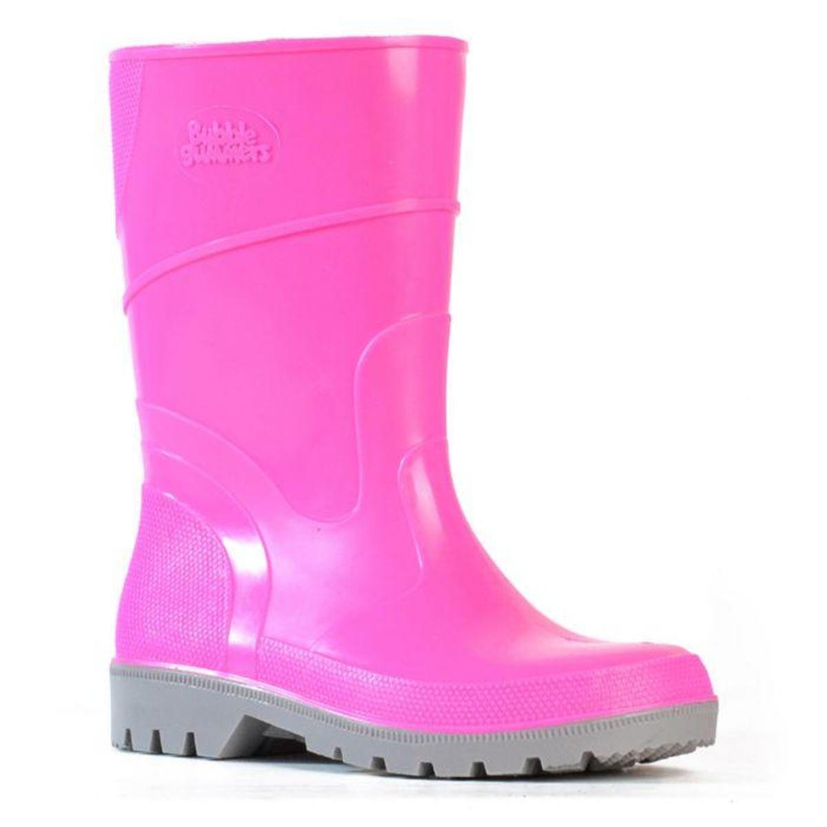 Kids Bubblegummer Gumboots - Pink/Grey